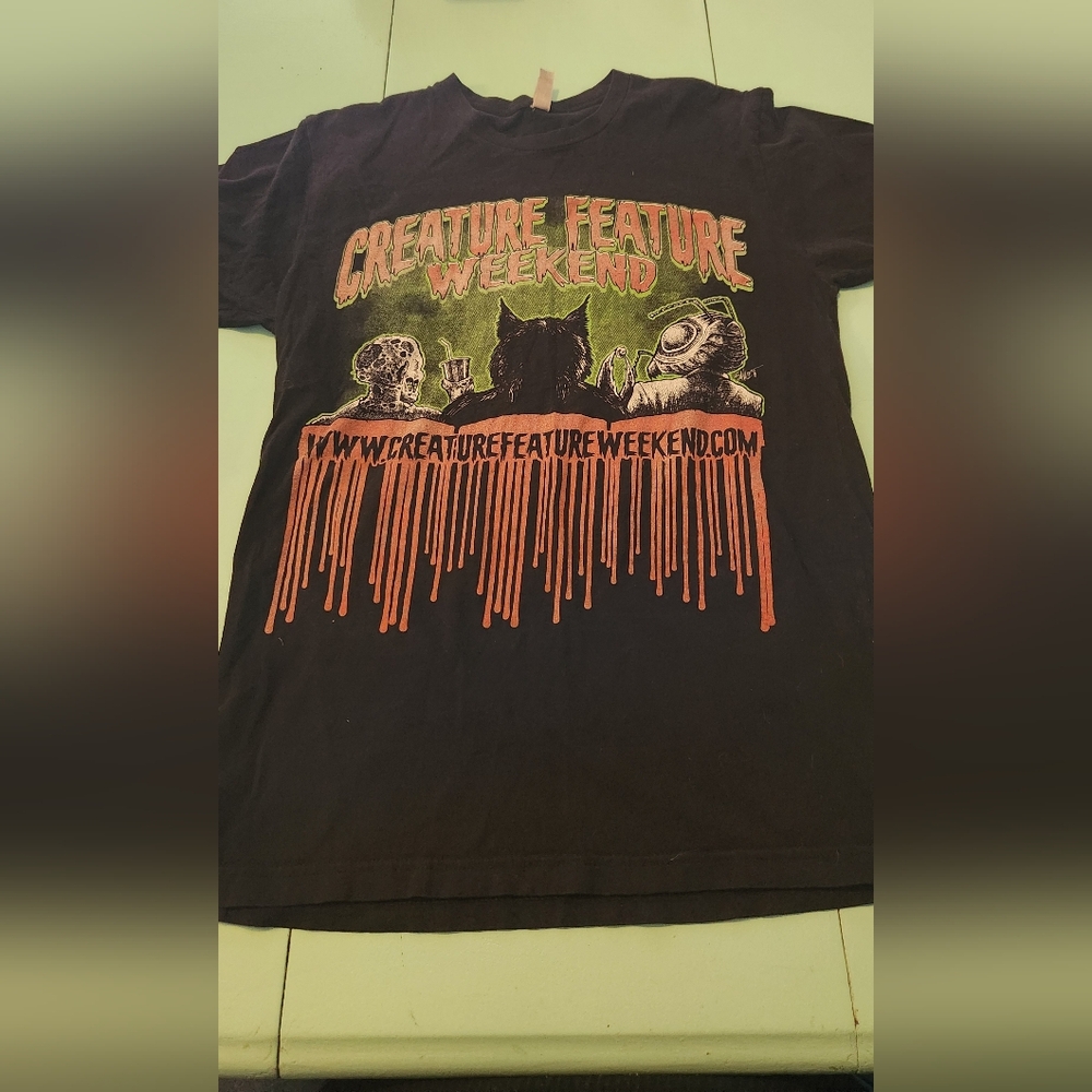 Black Graphic Tee with Creature Feature Design